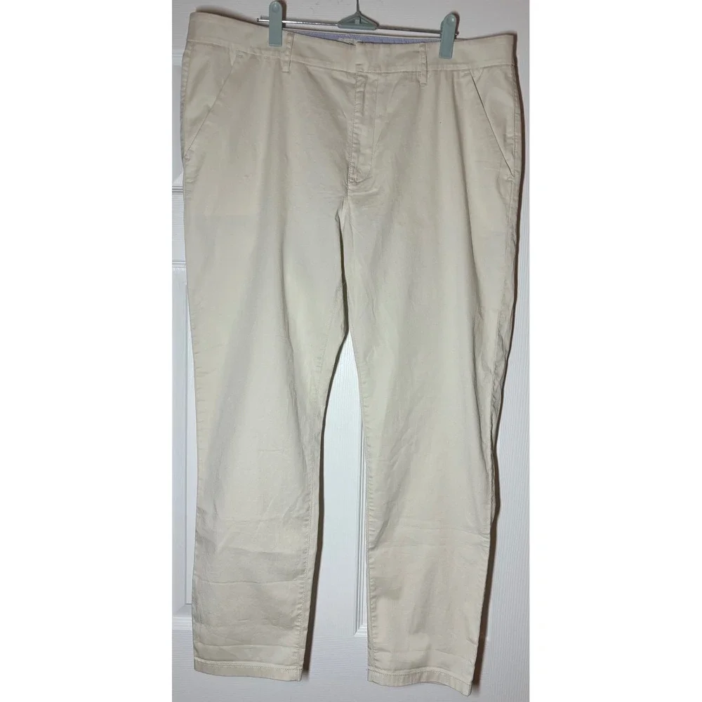 J.Crew Chino Pants Men's Stone Excellent Re-Imagined Stretch Chinos 32x27